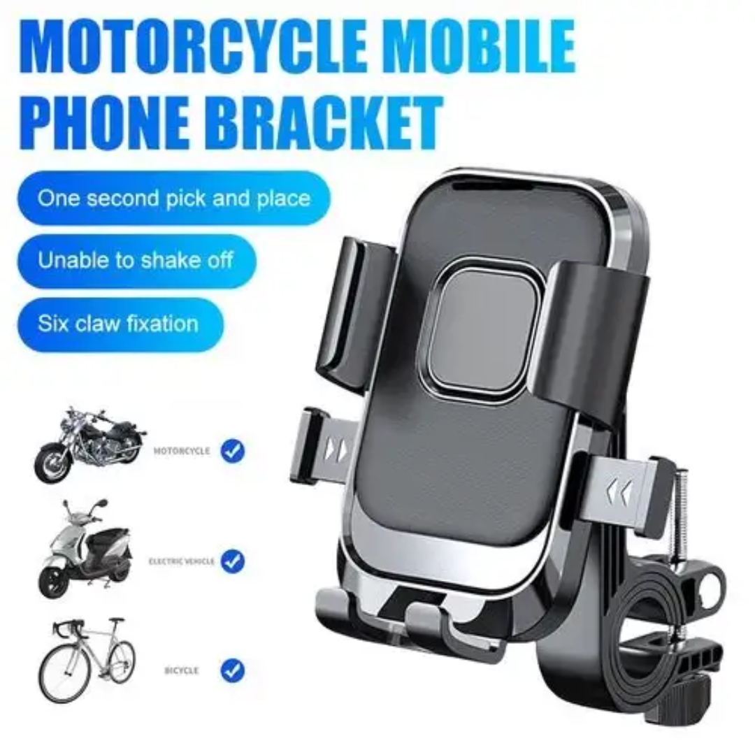 Adjustable Anti-Shake Bike Mobile Holder with 360° Rotation Handlebar Mount for All Smartphones
