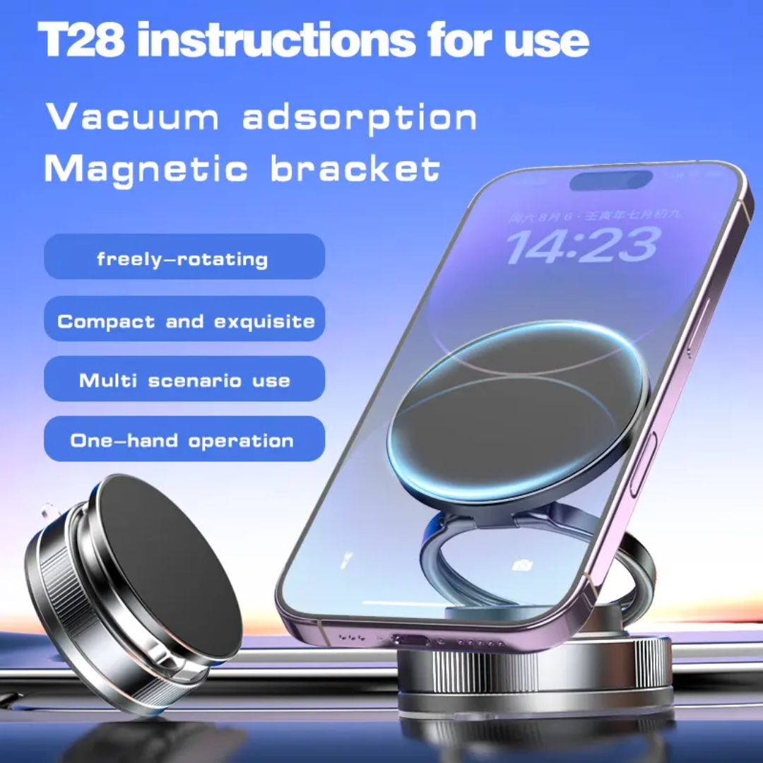 360° Vacuum Magnetic Mobile Holder – Strong Suction & Foldable Design