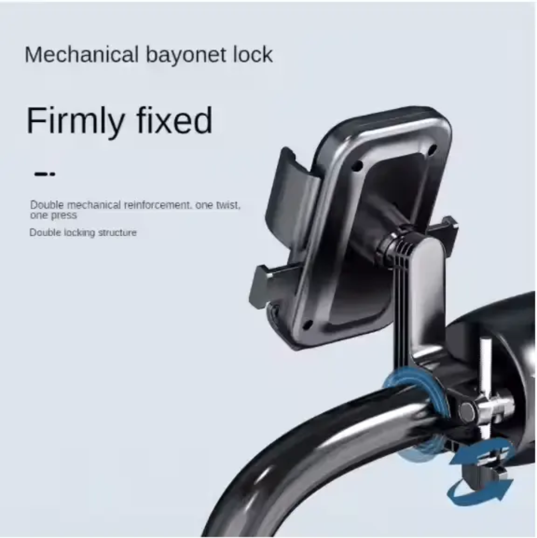 Adjustable Anti-Shake Bike Mobile Holder with 360° Rotation Handlebar Mount for All Smartphones