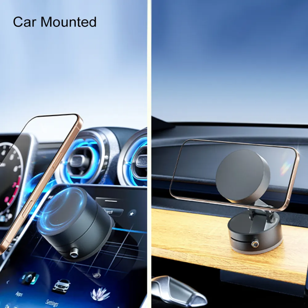 Vacuum Magnetic Mobile Holder – 360° Rotatable Phone Stand