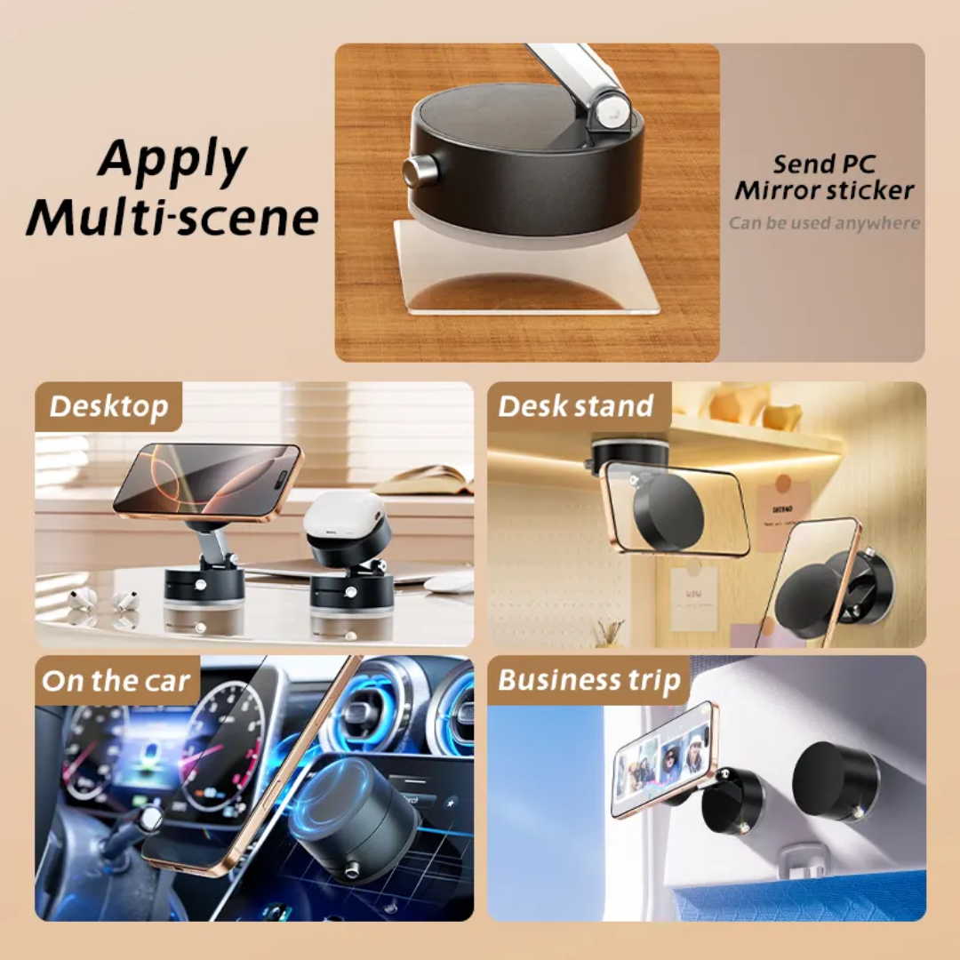 Vacuum Magnetic Mobile Holder – 360° Rotatable Phone Stand