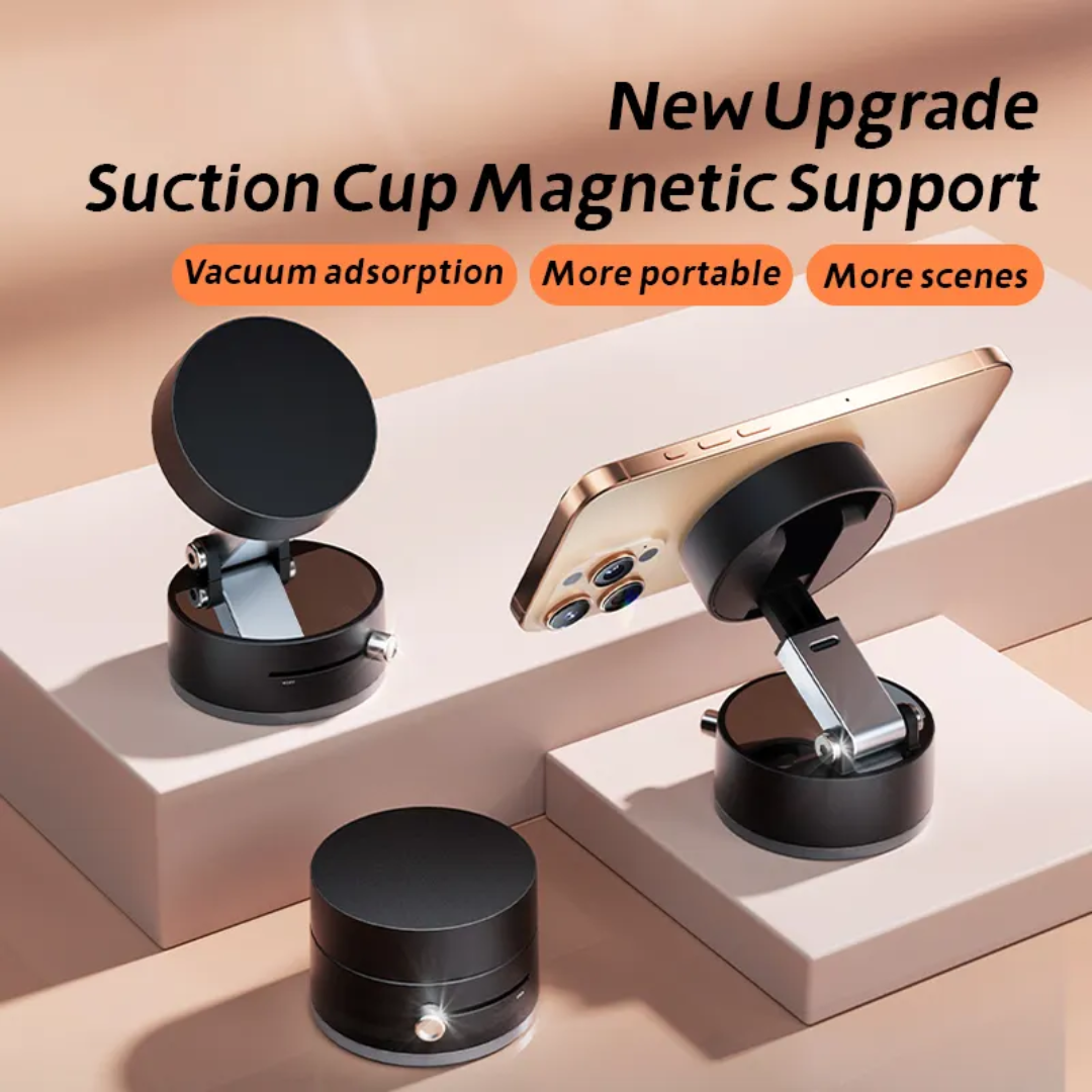 Vacuum Magnetic Mobile Holder – 360° Rotatable Phone Stand